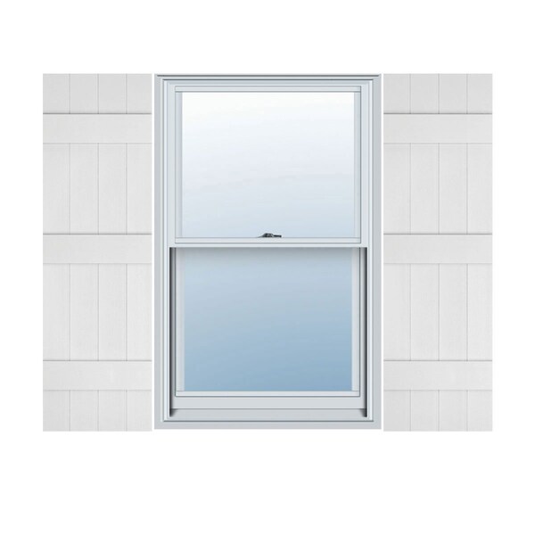 Ekena Millwork 14-in. W x 59-in. H Mid-America Vinyl, Standard Size Four Board Joined Shutters, 117, Bright White, PR 00031459117 - main